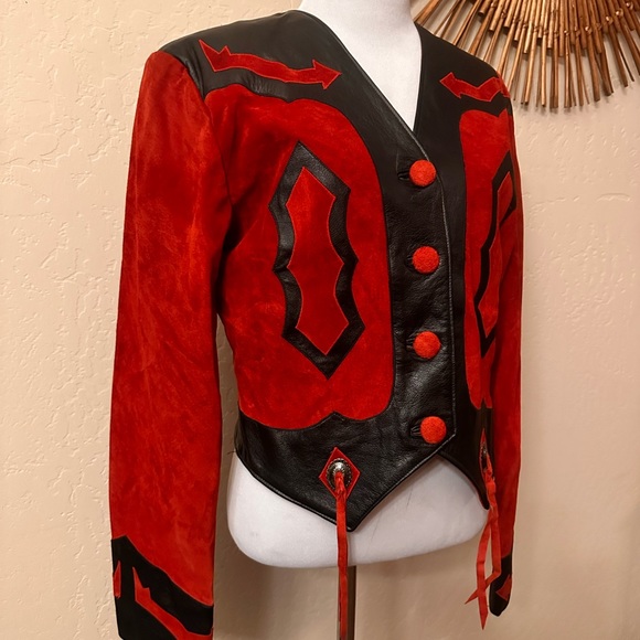 RICKY NELL Bolero Style western rodeo jacket Yellowstone leather - Picture 2 of 11